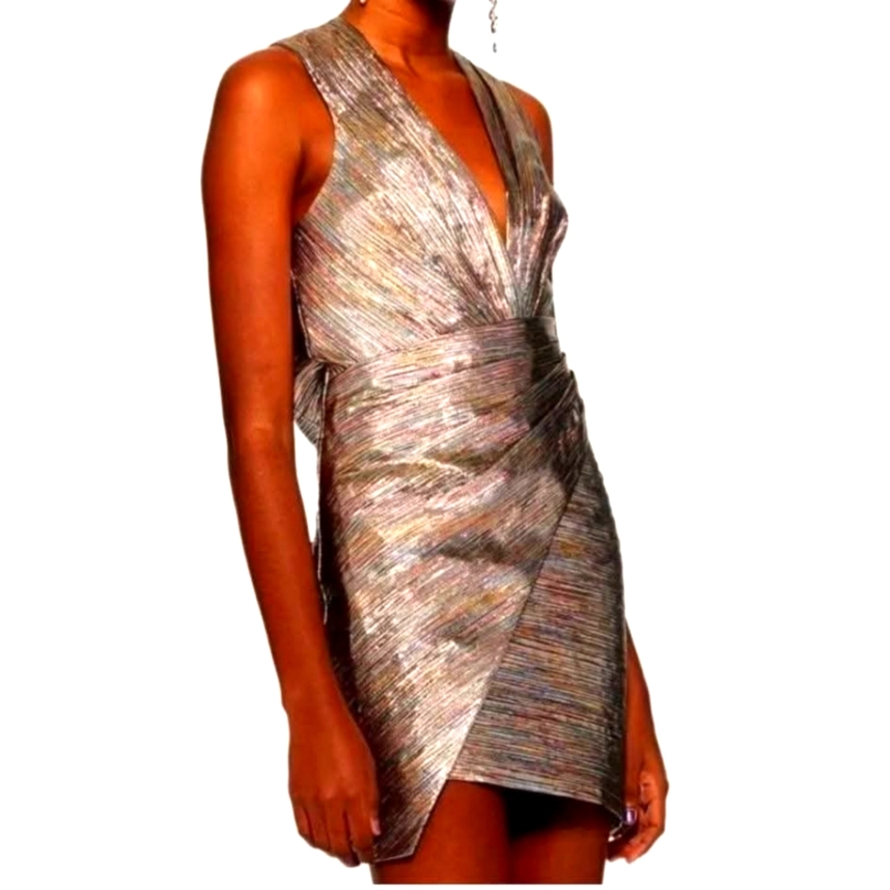 Topshop Like New Elegant Multicolor Metallic Dress